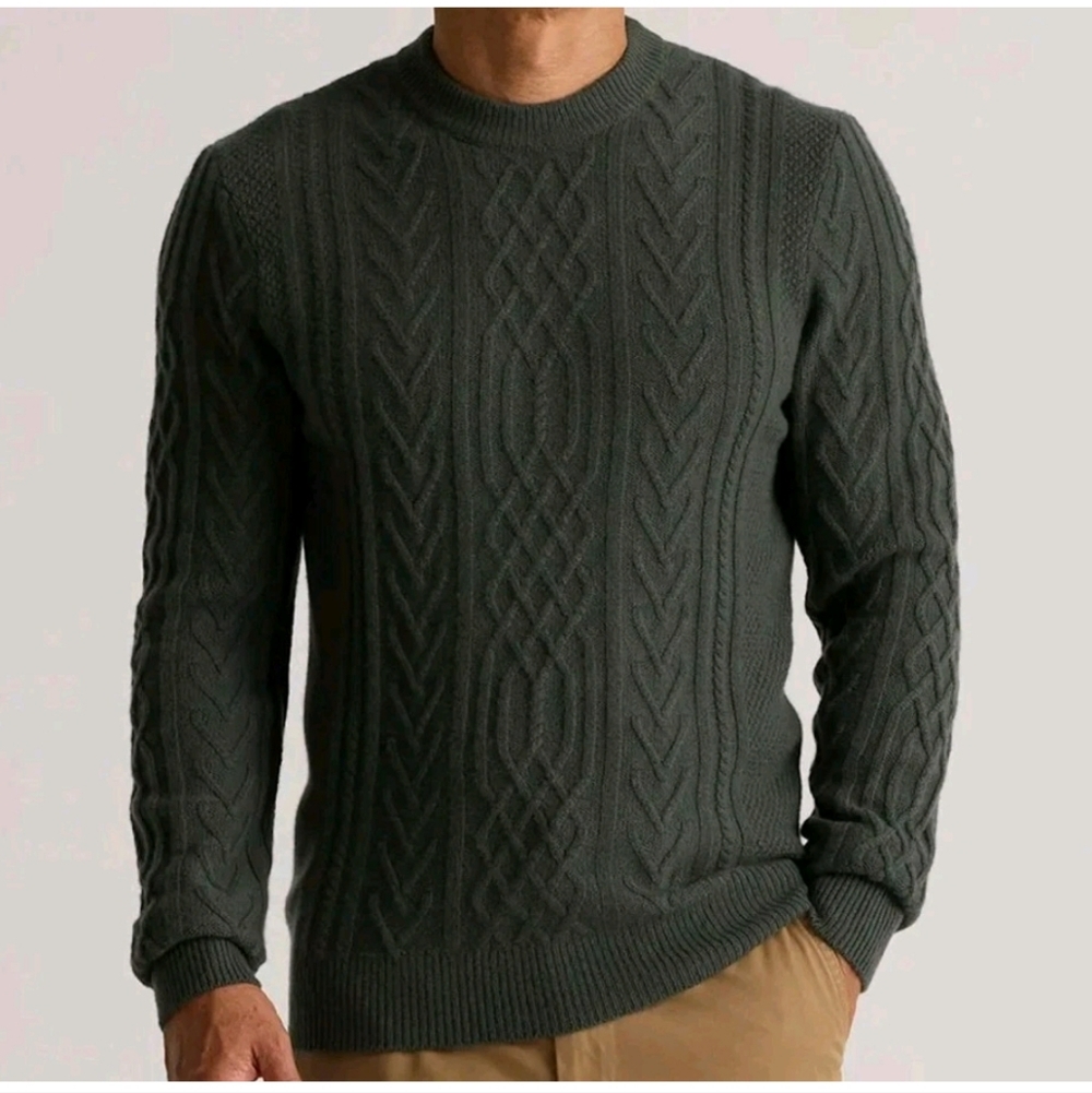 Quince Mongolian Cashmere Cable Knit Crewneck Sweater, Size Medium, NWT